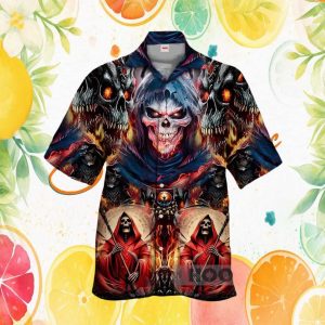 Grim Reaper & Undead Legions Dark Fantasy Hawaiian Shirt