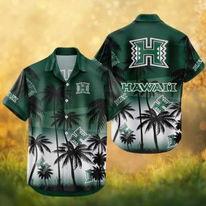 Hawaii Rainbow Warriors NCAA Green White Tropical Hawaiian Shirt