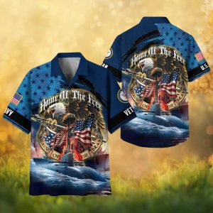 Home Of The Free U.S. Navy Submarine Fleet Veteran Hawaiian Shirt