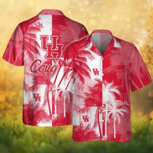 Houston Cougars NCAA Split Contrast Tropical Palm Hawaiian Shirt