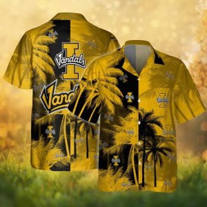 Idaho Vandals NCAA Split Contrast Palm Tree Logo Hawaiian Shirt