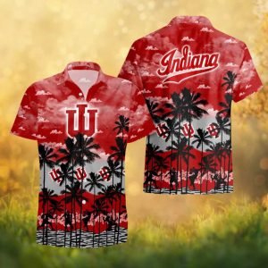 Indiana Hoosiers NCAA Red & Grey Tropical Football Hawaiian Shirt
