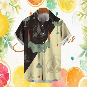 Klingon Bird of Prey Geometric Star Trek Empire Hawaiian Shirt