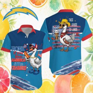 Los Angeles Chargers NFL Honk If You Love America & The Chargers Hawaiian Shirt
