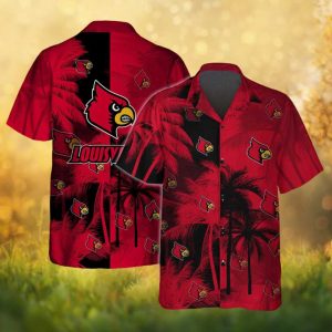 Louisville Cardinals NCAA Red & Black Tropical Summer Hawaiian Shirt