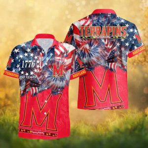 Maryland Terrapins 1776 250 Years Patriotic American Flag Hawaiian Shirt