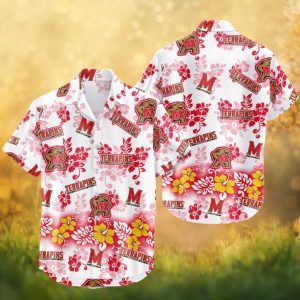 Maryland Terrapins NCAA Terps Logo Tropical Summer Hawaiian Shirt