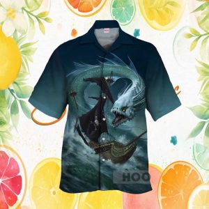 Men's Pirate Ship & Kraken Sea Monster Hawaiian Shirt