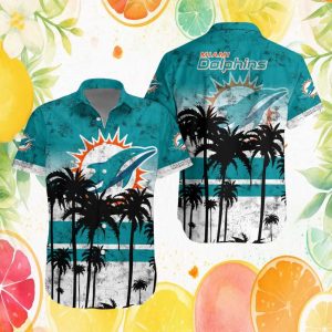 Miami Dolphins NFL Tropical Palm Tree Teal Vintage Hawaiian Shirt Miami Dolphins NFL Tropical Palm Tree Teal Vintage Hawaiian Shirt