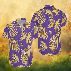 Minnesota Vikings NFL Purple Gold Palm Leaf Tropical Hawaiian Shirt Minnesota Vikings NFL Purple Gold Palm Leaf Tropical Hawaiian Shirt