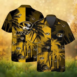 Mizzou Missouri Tigers NCAA Gold & Black Tropical Hawaiian Shirt