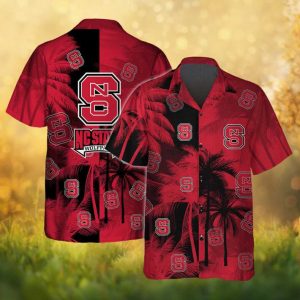 NC State Wolfpack NCAA Red & Black Palm Tree Hawaiian Shirt