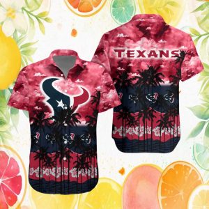 Houston Texans NFL Tropical Pink Clouds Hawaiian Shirt Houston Texans NFL Tropical Pink Clouds Hawaiian Shirt
