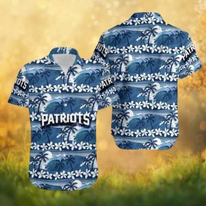 New England Patriots NFL Hawaiian Shirt Summer Beach Wave & Hibiscus Floral Tropical Shirt New England Patriots NFL Hawaiian Shirt Summer Beach Wave & Hibiscus Floral Tropical Shirt