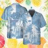 Ohio State Buckeyes Tropical Palm Tree Split Red & Grey Hawaiian Shirt Ohio State Buckeyes Tropical Palm Tree Split Red & Grey Hawaiian Shirt