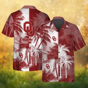 Oklahoma Sooners NCAA Summer Sunset Palm Tree Pattern Hawaiian Shirt