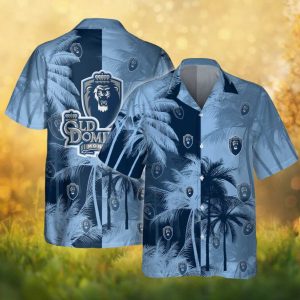 Old Dominion Monarchs ODU Navy & Light Blue Palm Tree Hawaiian Shirt