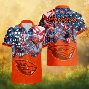 Oregon State Beavers 1776 250 Years American Flag Hawaiian Shirt