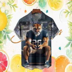 Penn State Nittany Lions Gamer Mascot Stadium Collage Button Down Hawaiian Shirt