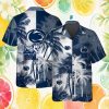 Boise State Broncos Blue and Orange Split Palm Tree Pattern Hawaiian Shirt Boise State Broncos Blue and Orange Split Palm Tree Pattern Hawaiian Shirt