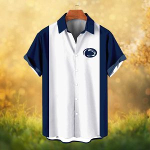 Penn State Nittany Lions NCAA Retro Two Tone Short Sleeve Button Down Hawaiian Shirt