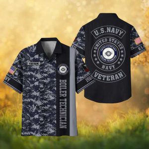 Personalized U.S. Navy Boiler Technician Digital Camo Veteran Shirt