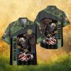Gothic Screaming Skull Grasping Hands Monochrome Graphic Hawaiian Shirt Gothic Screaming Skull Grasping Hands Monochrome Graphic Hawaiian Shirt