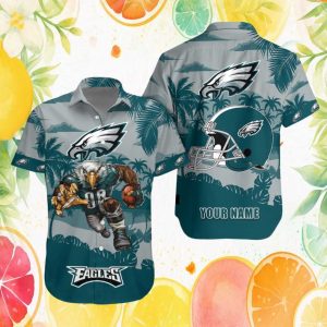 Philadelphia Eagles Personalized Name Mascot Tropical Hawaiian Shirt Philadelphia Eagles Personalized Name Mascot Tropical Hawaiian Shirt