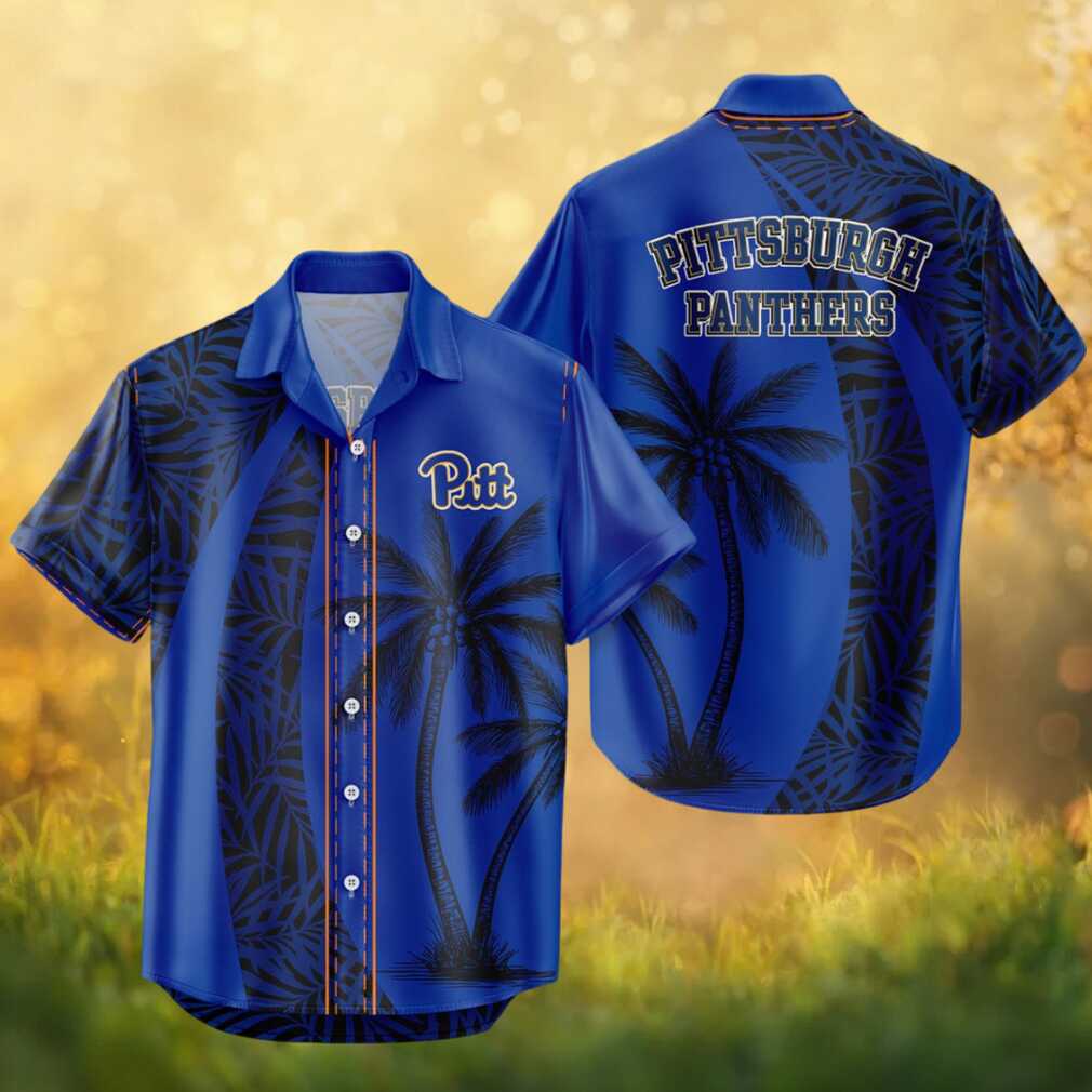 Pittsburgh Panthers Pitt NCAA Palm Tree Sunset Blue Tropical Hawaiian Shirt Pittsburgh Panthers Pitt NCAA Palm Tree Sunset Blue Tropical Hawaiian Shirt