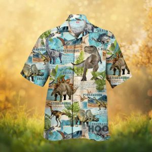 Prehistoric Dinosaur Fossils and T Rex Educational Hawaiian Shirt