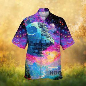 Psychedelic Death Star Star Wars Galaxy Sci Fi Hawaiian Shirt