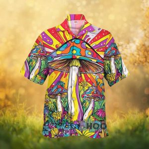 Psychedelic Magic Mushroom Hawaiian Shirt Trippy Colorful Boho Top