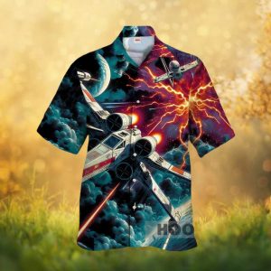 Rebel Starfighter X Wing Galactic Battle Hawaiian Shirt