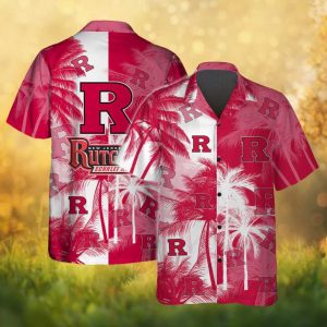 Rutgers Scarlet Knights NCAA Summer Palm Tree Red & White Hawaiian Shirt