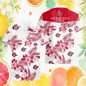 San Diego State Aztecs NCAA Red Tropical Palm Hawaiian Shirt