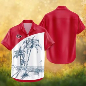 San Diego State Aztecs NCAA Tropical Paradise Sketch Hawaiian Shirt