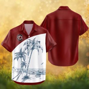 South Carolina Gamecocks NCAA Beachfront Sketch Hawaiian Shirt