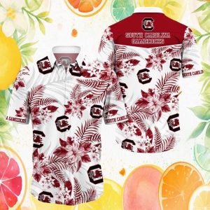 South Carolina Gamecocks NCAA Maroon Floral Hawaiian Shirt