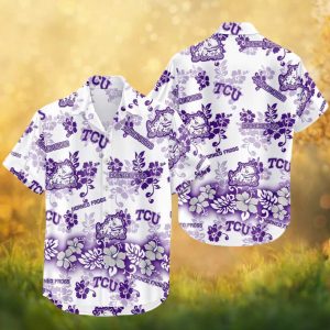 TCU Horned Frogs NCAA Purple Floral Hawaiian Shirt
