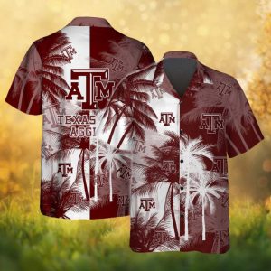 Texas A&M Aggies Maroon & White Split Tropical Hawaiian Shirt