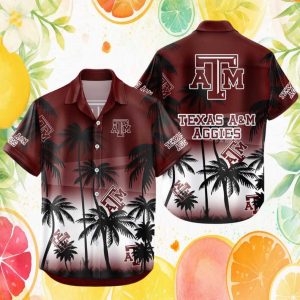 Texas A&M Aggies NCAA Maroon Tropical Palm Tree Hawaiian Shirt