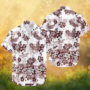Texas A&M Aggies NCAA Maroon White Floral Hawaiian Shirt