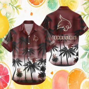 Texas State Bobcats NCAA Tropical Palm Tree Summer Hawaiian Shirt
