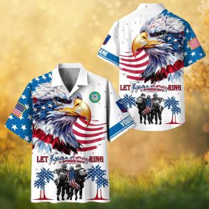 U.S. Coast Guard Let Freedom Ring Patriotic Eagle Hawaiian Shirt.jfif