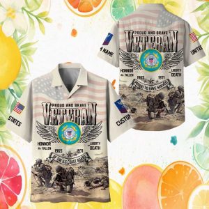 U.S. Coast Guard Veteran Proud To Have Served Custom Name Patriotic Hawaiian Shirt
