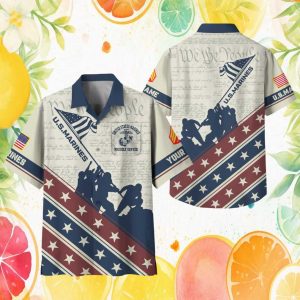 U.S. Marines Semper Fi We The People Constitution Custom Rank Military Hawaiian Shirt