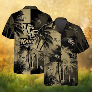 UCF Knights Gold and Black Tropical Palm Hawaiian Shirt