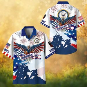 US Navy Freedom Isn't Free Anchors Aweigh Fireworks Hawaiian Shirt.jfif