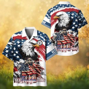 US Navy Veteran “Let Freedom Ring” Patriotic Eagle Flag Hawaiian Shirt.jfif