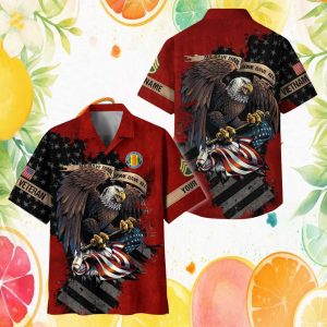Vietnam Veteran Eagle “All Gave Some” Personalized Red Hawaiian Shirt